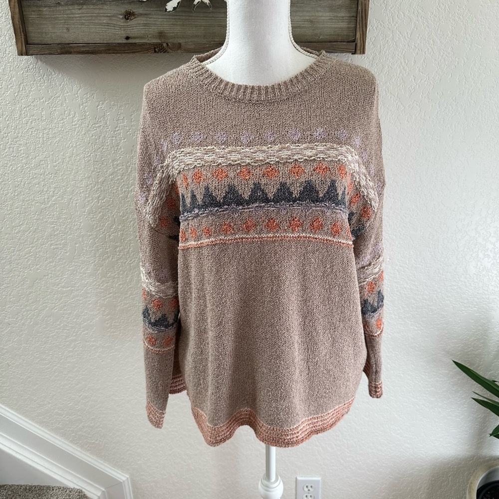 Easel boutique brand neutral woven knit sweater oversized‎ size Small